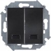 1591392-038 Выключатель двухклавишный с подсветкой, 16А 250В, винтовой зажим, графит Simon 15