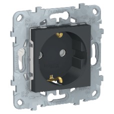 NU503754 Розетка с заземлением, со шторками, винт. зажим, 16 А, 250 В, Антрацит Schneider Electric NU503754 Розетка с заземлением, со шторками, винт. зажим, 16 А, 250 В, Антрацит Schneider Electric