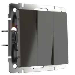 WL07-SW-3G Выключатель трехклавишный  (серо-коричневый) Antik Werkel a033752