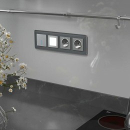 W0042440 Рамка на 4 поста (графит) Elite Werkel a057881