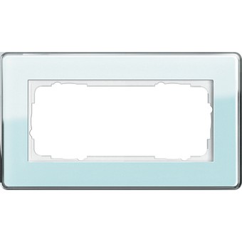 1002518 Рамка без перегородки Esprit Glass C Салатовое стекло 2-постовая Gira