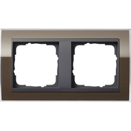 0212768 Рамка Event Clear Коричневый / Черный 2-постовая Gira
