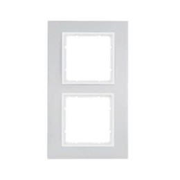 10126914 Рамка B.7 Полярная белизна, алюминий 2-постовая вертикальная Berker