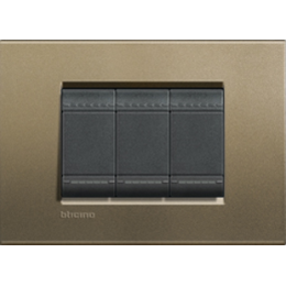 LNA4802SQ Рамка LivingLight Квадрат Коричневый шелк 2-модульная Bticino