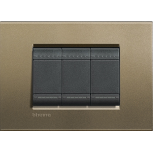 LNA4802SQ Рамка LivingLight Квадрат Коричневый шелк 2-модульная Bticino