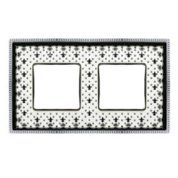 FD01472NECB Рамка Belle Epoque Porcelain Black lys / bright chrome 2-постовая гор/верт. Fede