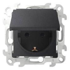 2450448-038 Розетка 2К+З Schuko IP44, графит Simon 24 2450448-038 Розетка 2К+З Schuko IP44, графит Simon 24