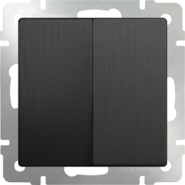 WL04-SW-2G Выключатель  двухклавишный (графит рифленый) Antik Werkel a046616