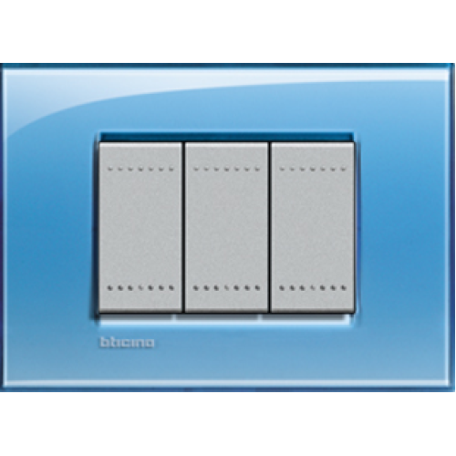 LNA4802AD Рамка LivingLight Квадрат Голубой 2-модульная Bticino