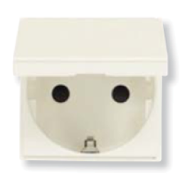 N2288.1 BL Розетка SCHUKO с заземлением, с крышкой, со шторками, 16А / 250В, серия Zenit, цвет альпийский белый, ABB