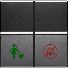 N2244.5 AN Механизм выключателя Не беспокоить/Уборка номера, 2-модульный, серия Zenit, цвет антрацит, ABB