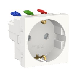 NU305718 Розетка с зазем., со штор., с быстроз. клем., 16А 250В, 2мод Белый Schneider Electric