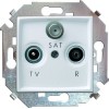 1591466-030 Розетка R-TV-SAT одиночная, винтовой зажим, белый Simon 15
