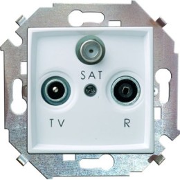 1591466-030 Розетка R-TV-SAT одиночная, винтовой зажим, белый Simon 15