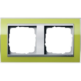 0212746 Рамка Event Clear Зеленый / Алюминий 2-постовая Gira