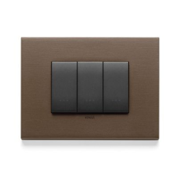 22653.12 Рамка Eikon EXE Темная бронза 3-модульная Vimar