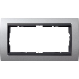 100206 Рамка без перегородки Event Алюминий / Черный 2-постовая Gira