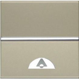 N2204 CV Механизм 1-клавишной кнопки с клавишей и символом ЗВОНОК, 2-модульный, серия Zenit, цвет шампань, ABB