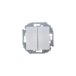 1591397-033 Выключатель двухклавишный проходной, 16А 250В, винтовой зажим, алюминий Simon 15