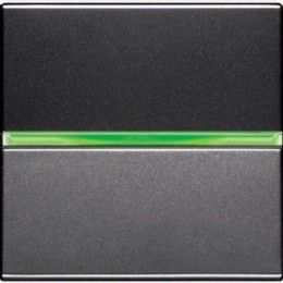 N2201.5 AN Механизм 1-клавишного 1-полюсного выключателя с клавишей с контрольной подсветкой, 2-модульный, серия Zenit, цвет антрацит, ABB