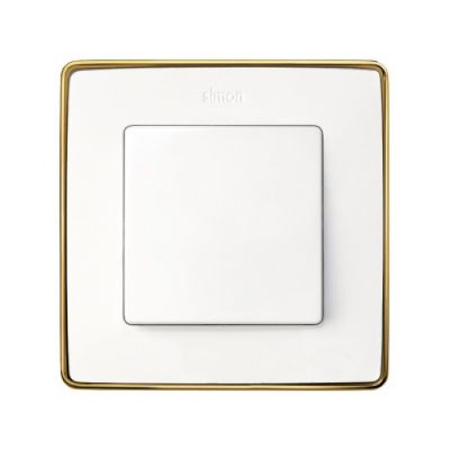 8201610-245 Рамка декоративная, 1 пост, Select, Simon 82 Detail, белый-золото