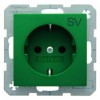 47438903 Штепсельная розетка SCHUKO с надписью цвет: зеленый, с блеском S.1/B.3/B.7 Glas Berker