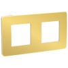 NU280460 Рамка Unica Studio Metal Золото / Бежевый 2-постовая Schneider Electric