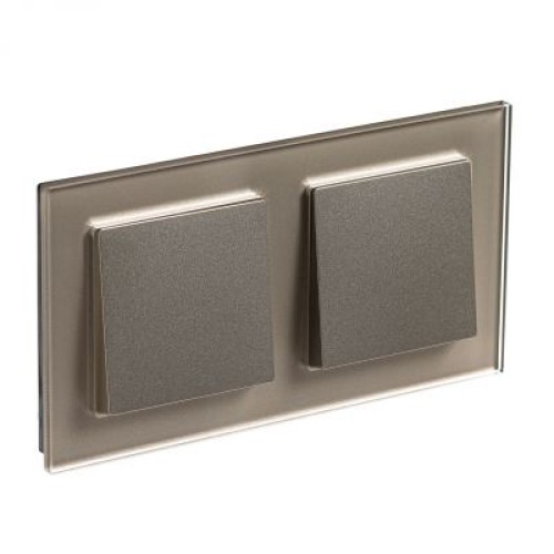 ATN320502 Рамка двойная Schneider Electric Atlasdesign Nature, шампань стекло