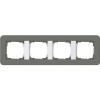 0214413	 Рамка с белой подложкой E3 Темно-серый / Белый 4-постовая Gira