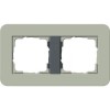 0212425	 Рамка с антрацитовой подложкой E3 Серо-зеленый / Антрацит 2-постовая Gira