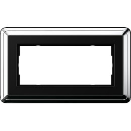 1002642 Рамка без перегородки Classix Хром / Черный 2-постовая Gira