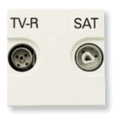 N2251.8 BL Розетка TV-R-SAT проходная с накладкой, серия Zenit, цвет альпийский белый, ABB N2251.8 BL Розетка TV-R-SAT проходная с накладкой, серия Zenit, цвет альпийский белый, ABB