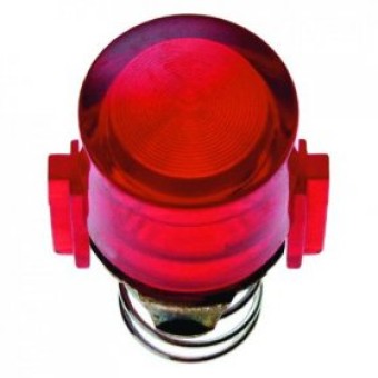 1229 Заглушка для нажимной кнопки и светового сигнала Е10 поверхность: красная, прозрачная серия 1930, Glasserie, Palazzo Berker