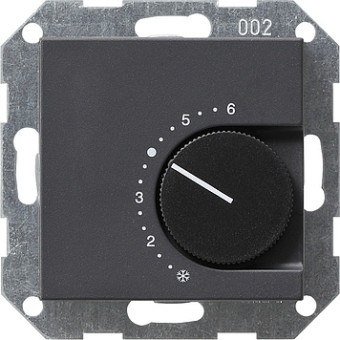 039728 Терморегулятор с переключающим контактом на 24V/10 (4)A Антрацит Gira