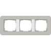 0213412	 Рамка с белой подложкой E3 Серый / Белый 3-постовая Gira