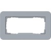 1002414	 Рамка с белой подложкой без перегородки E3 Серо-голубой / Белый 2-постовая Gira