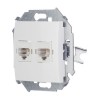 1591593-030 Розетка компьютерная двойная RJ45 кат.5е, Systimax, белый Simon 15