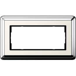 1002643 Рамка без перегородки Classix Хром / Кремовый 2-постовая Gira