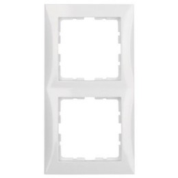 10128989 Рамка S.1 Полярная белизна с блеском 2-постовая вертикальная Berker