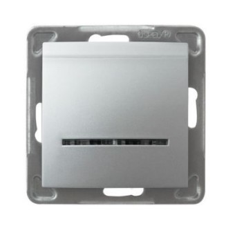 Ospel Impresja Серебро Выключатель карточный с подсветкой, без рамки LP-15YS/m/18