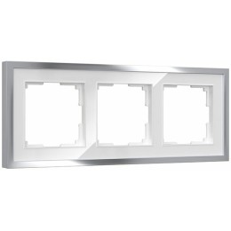 W0032850 Рамка на 3 поста Baguette (белый/серебро) Werkel a060232
