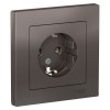 ATN000644 Atlasdesign Розетка с заземлением со шторками, 16А, в сборе, Мокко Schneider Electric