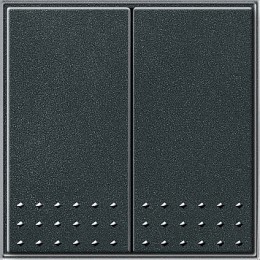 012567 Двухклавишный выключатель с самовозвратом 10А/250В в сборе Антрацит Gira TX44