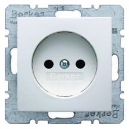 6167331909 Штепсельная розетка без защитного контакта цвет: полярная белизна, матовый S.1/B.1/B.3/B.7 Glas Berker