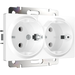 WL01-SKG-02-IP20 Розетка двойная с заземлением (белая) Antik Werkel a033471