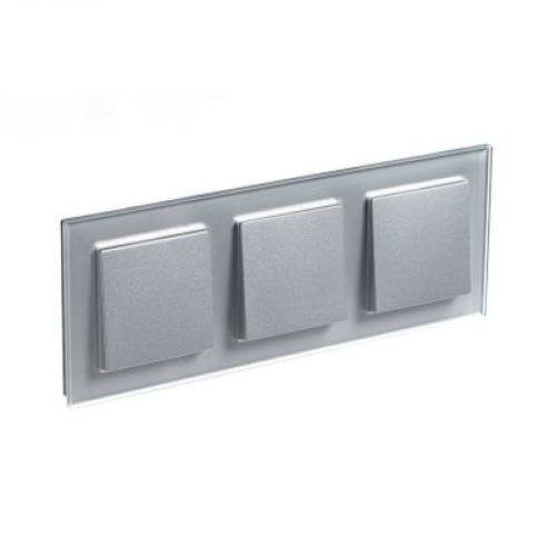 ATN320303 Рамка тройная Schneider Electric Atlasdesign Nature, алюминий стекло