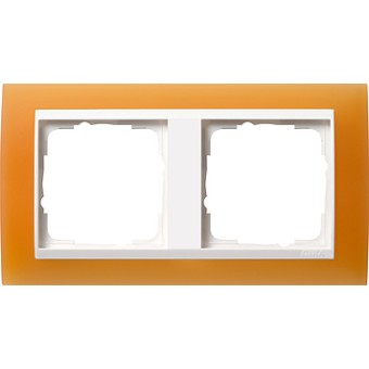 0212397 Рамка Event Оранжевый / Белый 2-постовая Gira