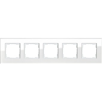021512 Рамка Esprit Белое стекло 5-постовая Gira