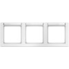 10236019 Рамка с полем для надписей Q.1 Полярная белизна с эффектом бархата 3-постовая Berker