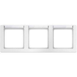 10236019 Рамка с полем для надписей Q.1 Полярная белизна с эффектом бархата 3-постовая Berker